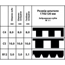 Шпатель зубчастий для клею 170x120 мм ADVANTA B12 C4 C5 пластиковий