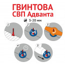 Гвинтова СВП ADVANTA основа 1,5 мм для плитки 5-20 мм, 500шт